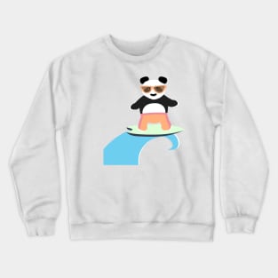 Relaxed Surfing Panda with Sunglasses Crewneck Sweatshirt